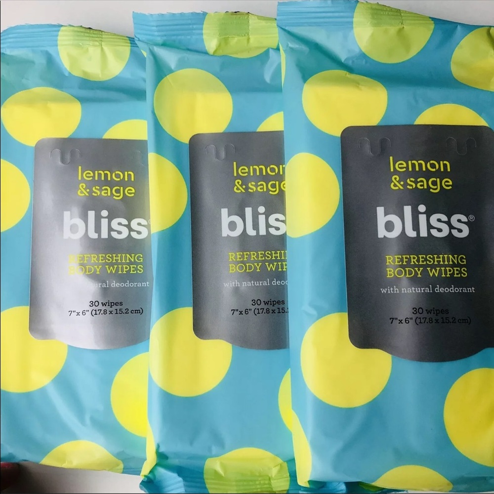 Bliss Refreshing Body Wipes Lemon & Sage 3 Packs